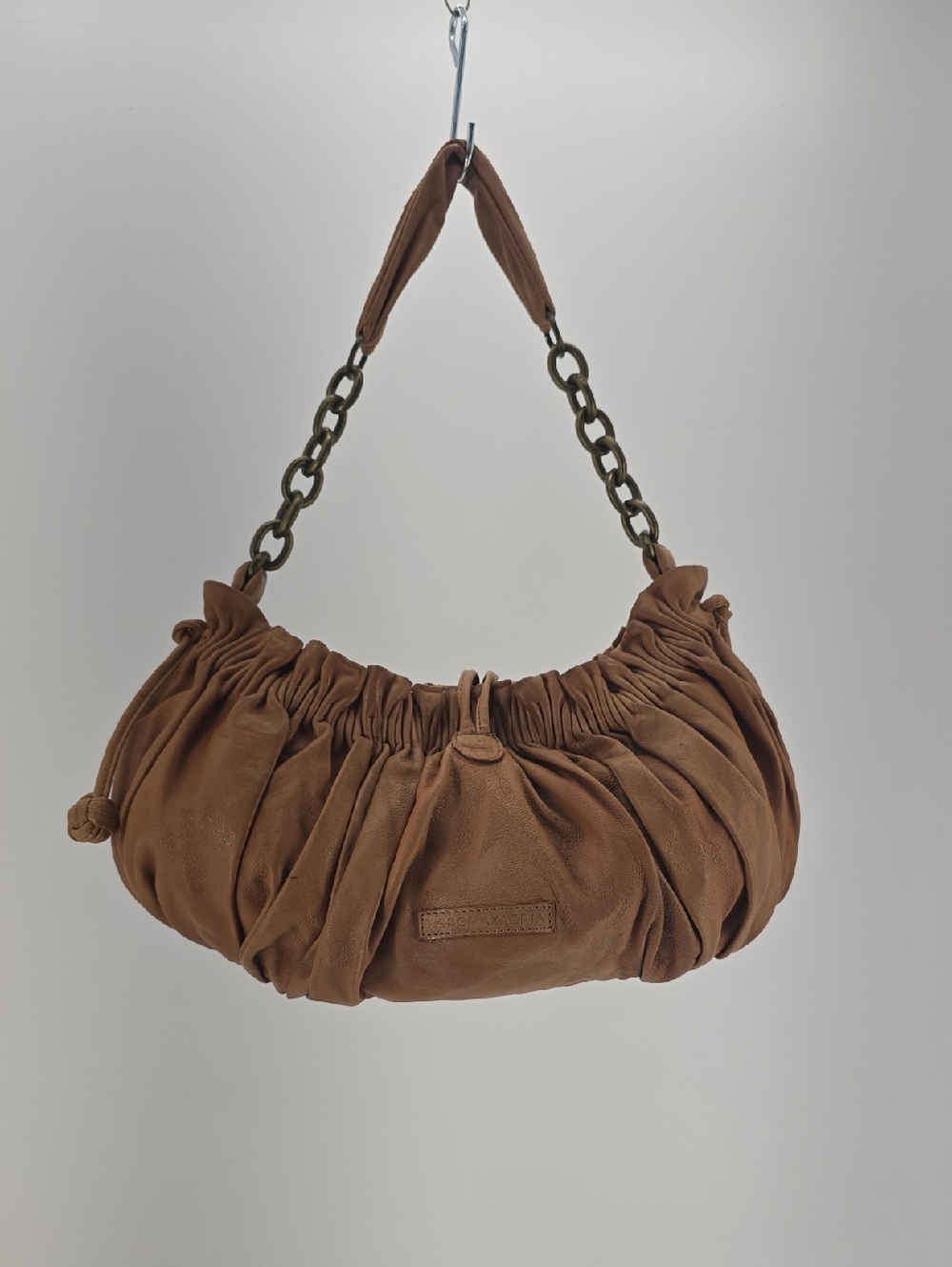 BCBGMaxAzria Ruched Shoulder Bag in Brown